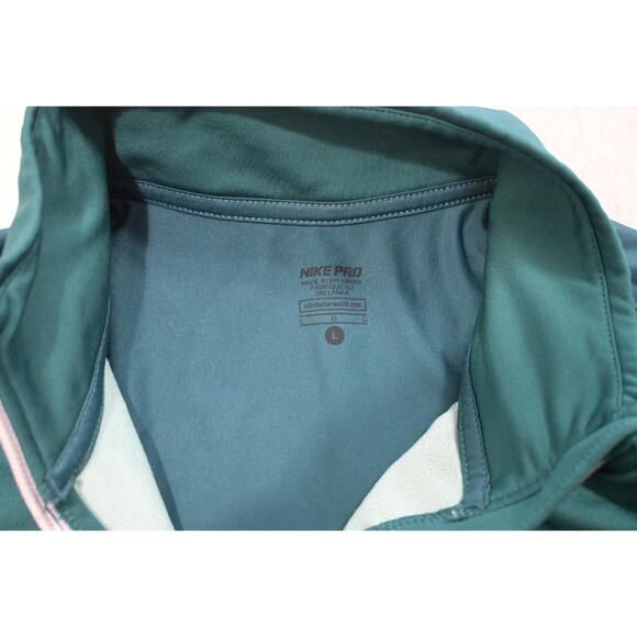 Nike Pro Running Half Zip Dri Fit Fitted Athletic Jacket Womens Sz Large - Picture 7 of 9